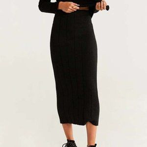 EUC Anthracite Mango Midi/Maxi Knit Tube Skirt, M